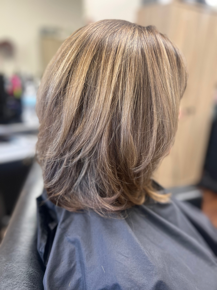 Partial Highlight & Root Color at Hair by Sarah - Hair In The Square Beauty Bar in Lynn, MA