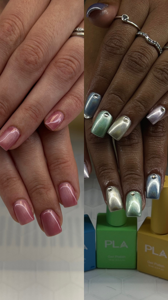 Chrome/ Cateye Full Nails at Sugacoatnailz in Reno, NV