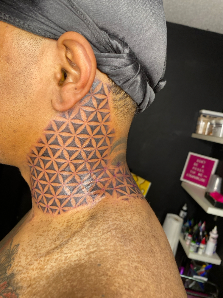 Full neck tattoo