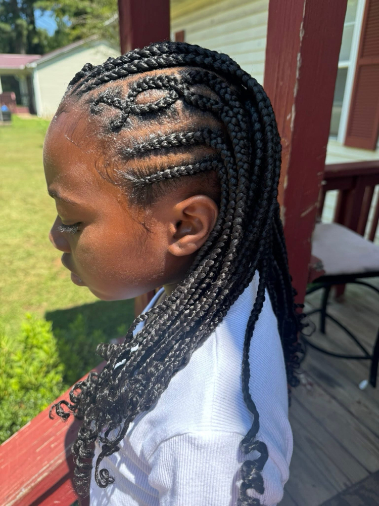 Kids Tribal Braids With Hair Added