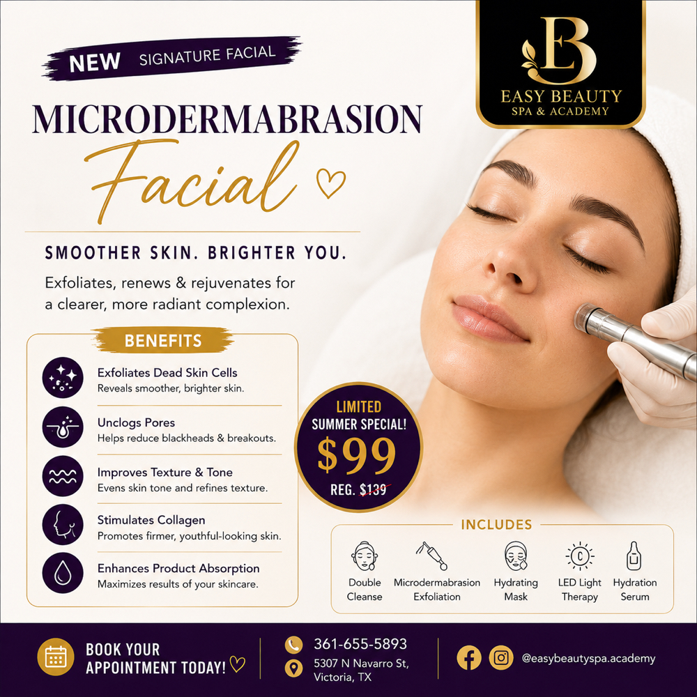 Microdermbrassion Facial at Easy Beauty Spa in Victoria, TX