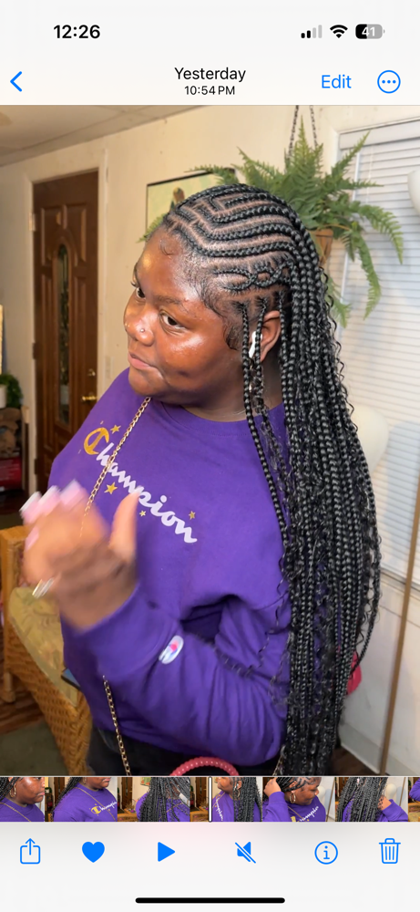 Medium Tribal Braids With Designs at Dani Natasha in Lackwanna, NY