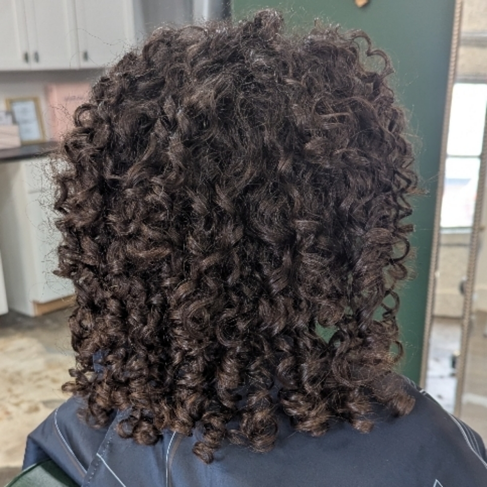 Carmel's Signature Curly Haircut at #Hairwizards Salon By Carmel Bellarosa in Pittsfield, ME