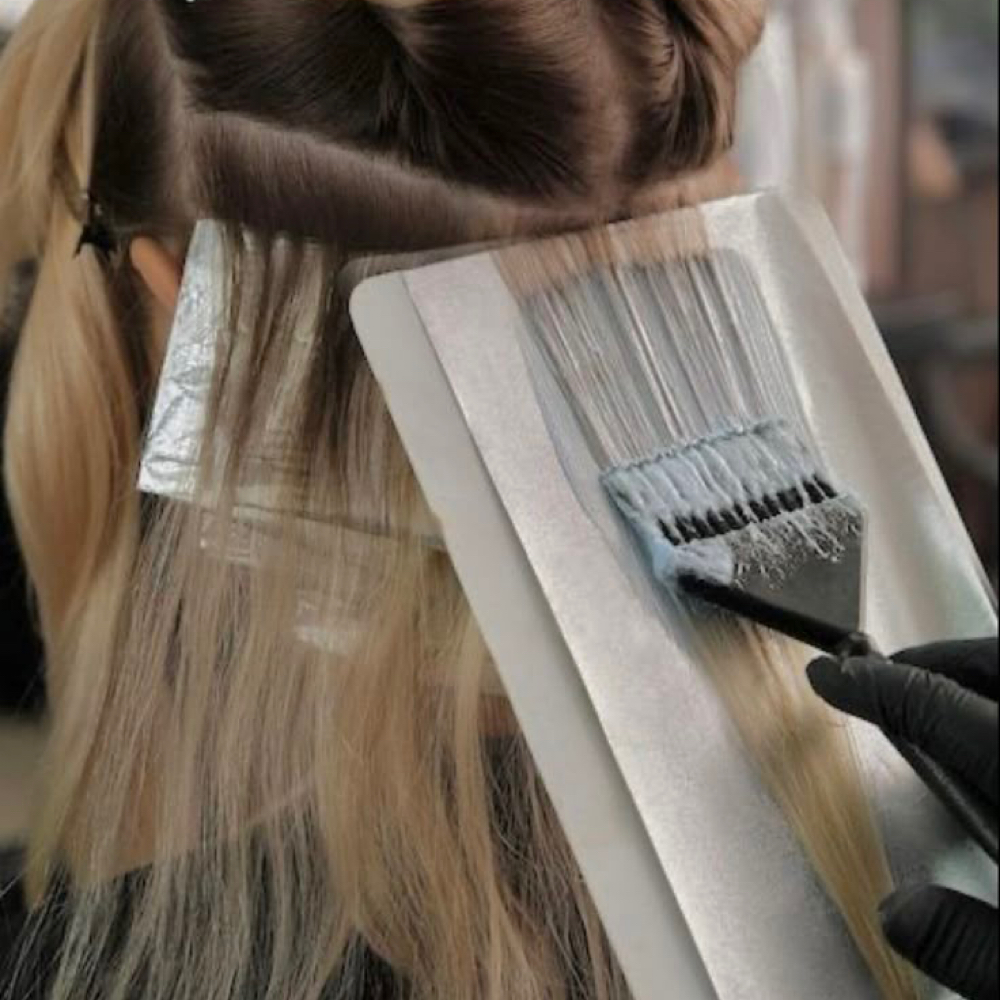 Custom Blonde Highlight at Honey Hair Co in Portland, MI