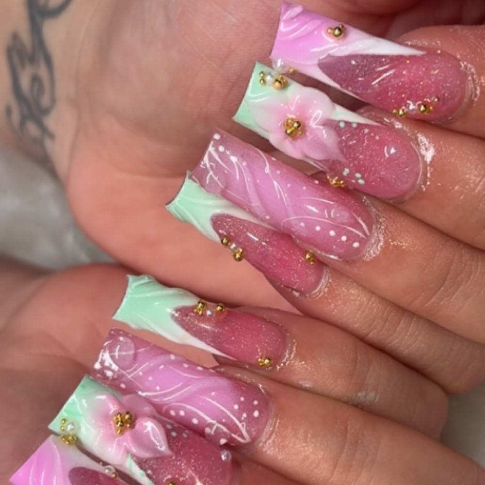 Long Full Set ♡ at IcedBySRose in Hawthorne, CA