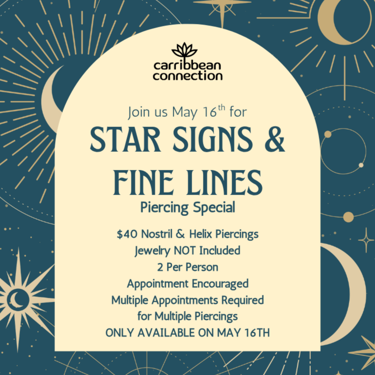 Star Signs- Helix Piercing at Carribbean Connection in Jacksonville Beach, FL