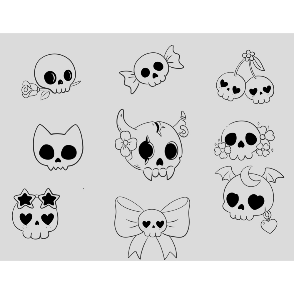 Cute Skulls Tattoo Flash at Ethereal Body Art in Baraboo, WI
