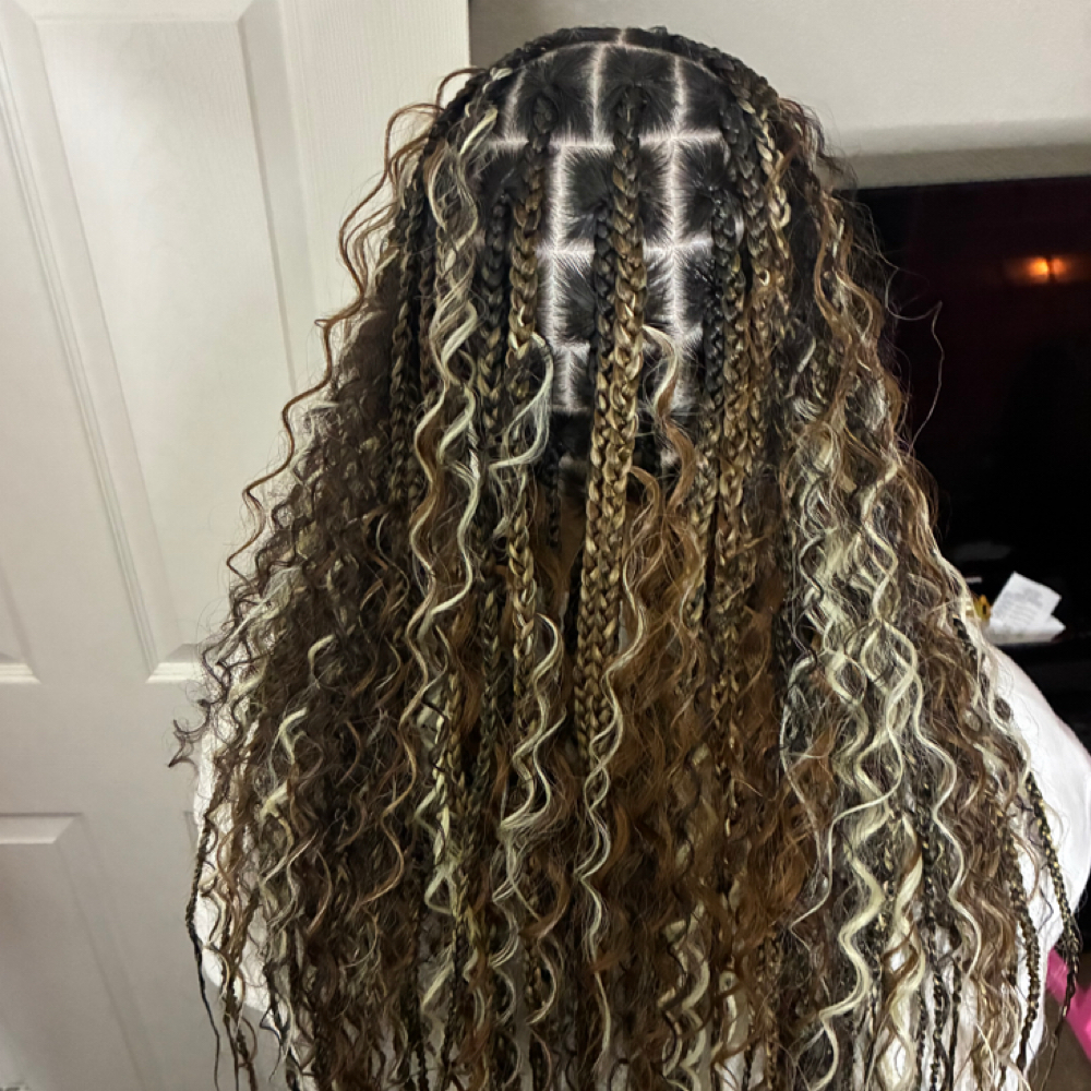 Large Boho Knotless at Ti X Couture Braiding Services in Waco, TX