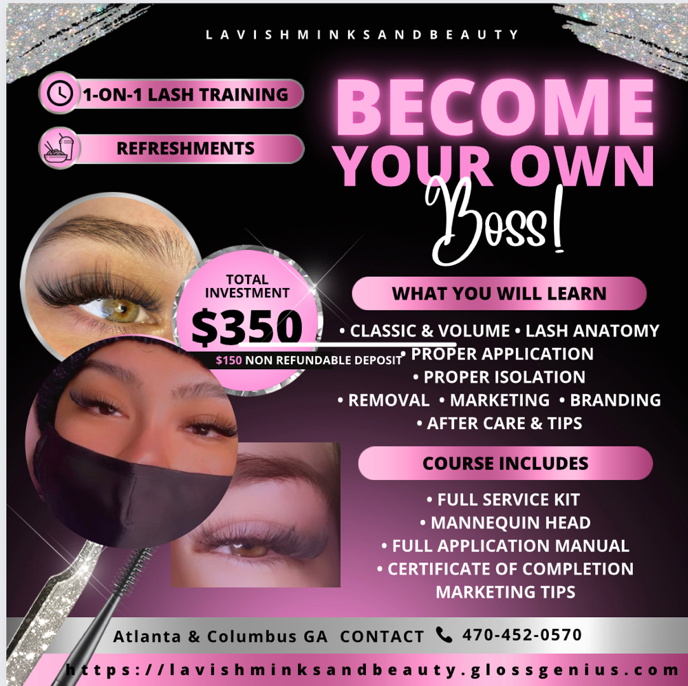 1-ON-1 Lash Course at Lavishminksandbeauty in Columbus, GA