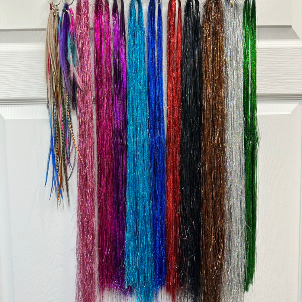 Feathers/ Tinsel at hair by Whitney Hurst in Mineral Wells, TX