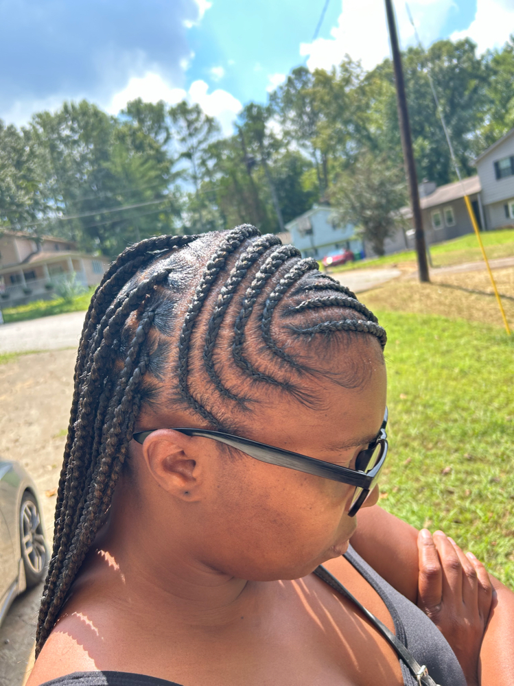 Tribal w/ Knotless Plaits Mid/Med