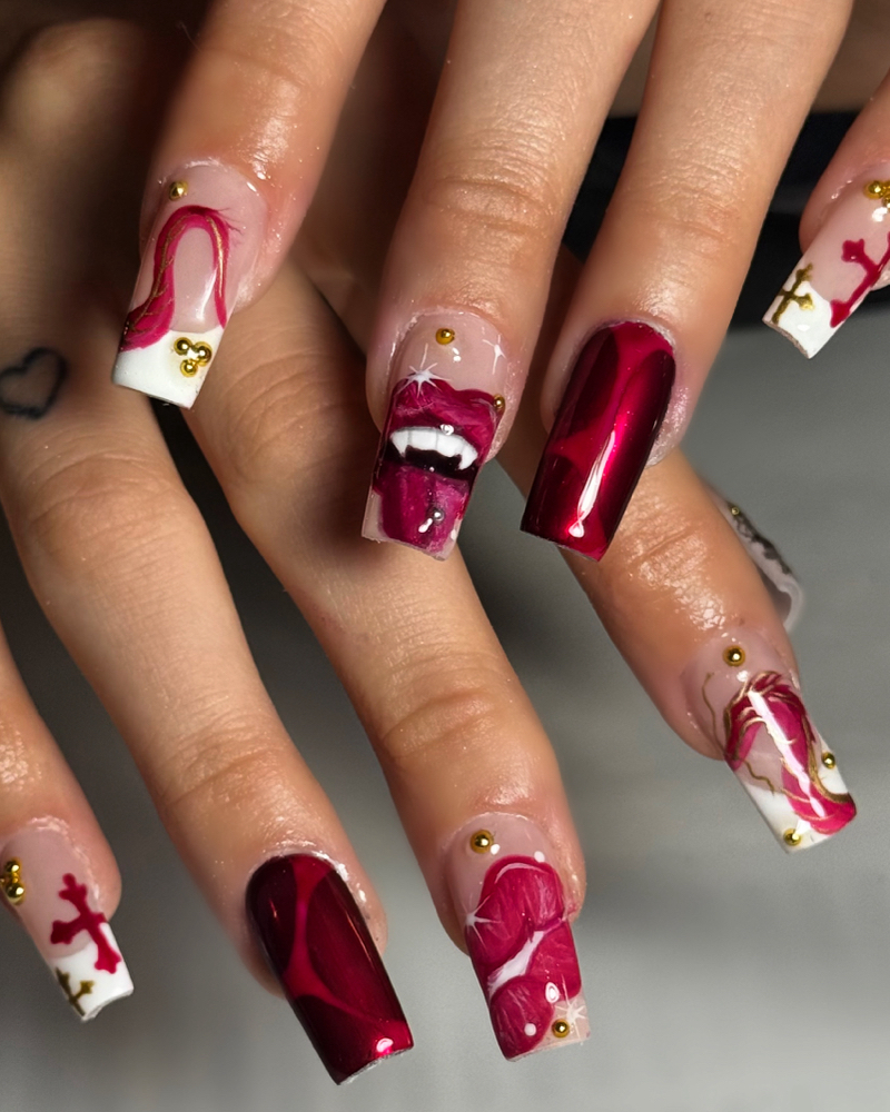 Gel X Full/Fill Set ( With Designs)