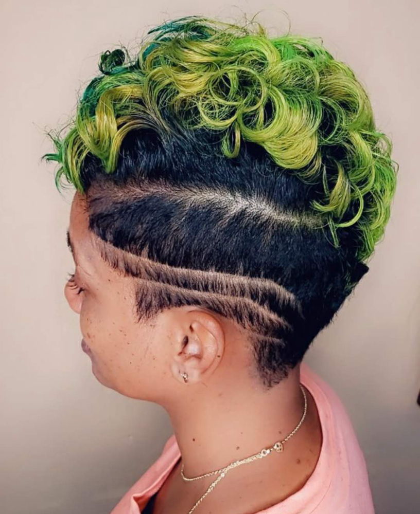 Haircut, shampoo and style