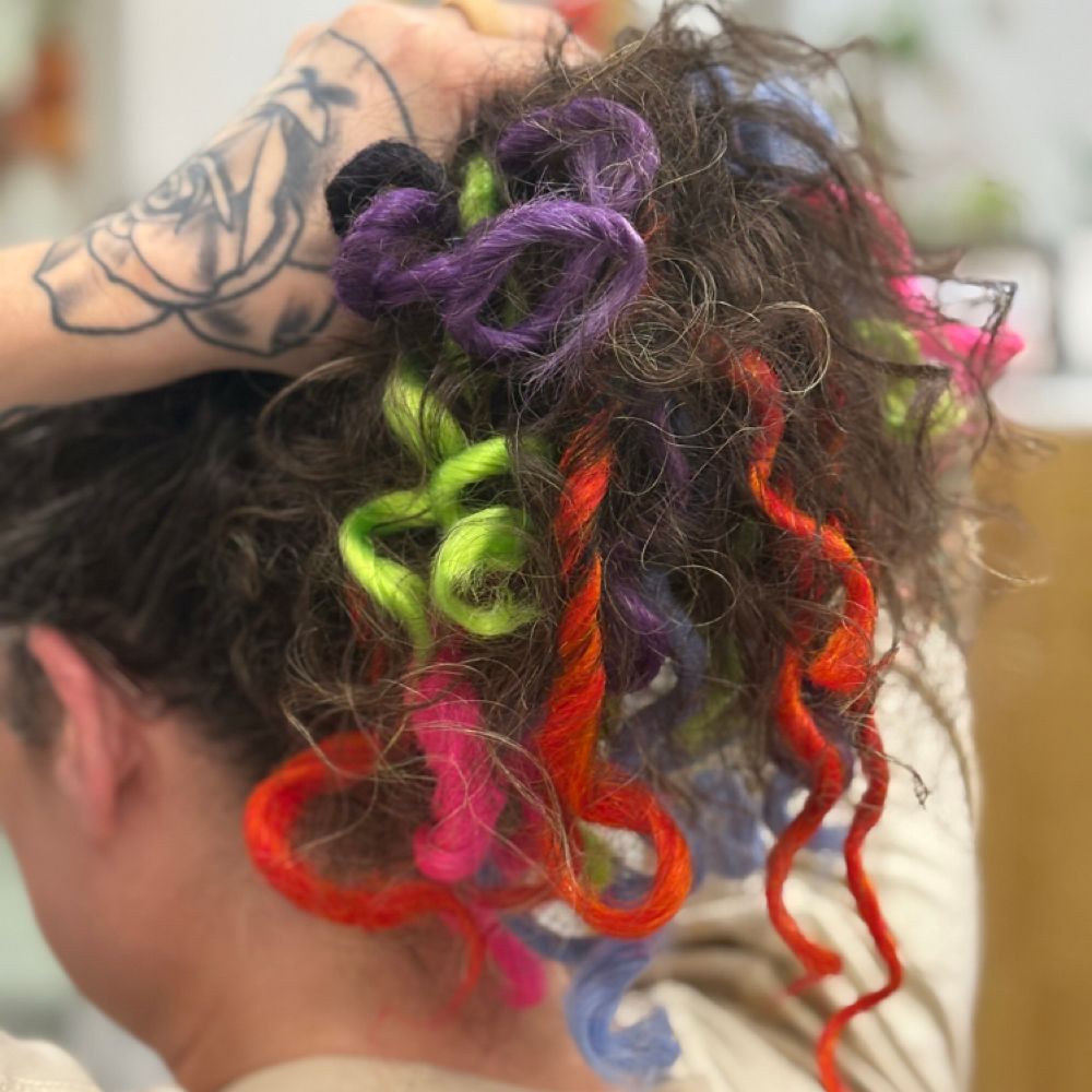 1/4 Head Curly Dreads Extensions at Braids and Fades in Tulsa, OK