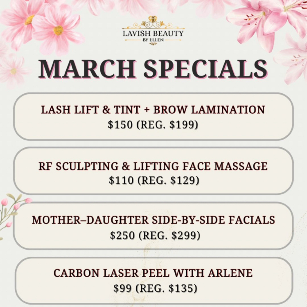 MARCH SPECIALS at Lavish Beauty By Ellen LLC in Rego Park, NY