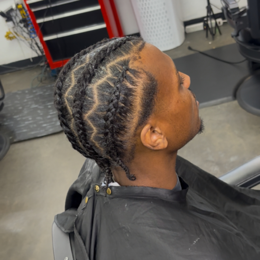 Natural hair Stitch Braids at BeautyBabeStylez in Houston, TX