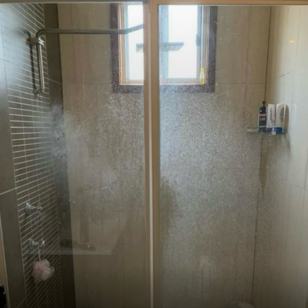 Glass Shower Door Build Up Removal at Endries Residential Cleaning in Fond du Lac, WI