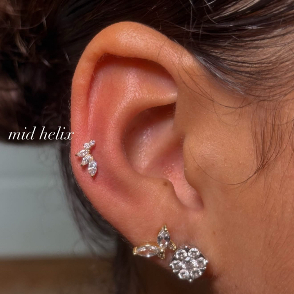 Helix/Mid Helix Piercing at La Bella Salon in Minford, OH