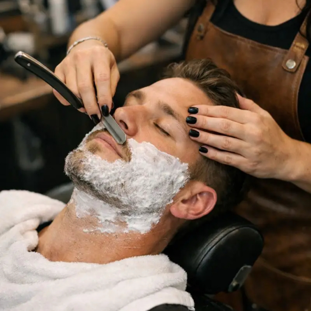 Hot Towel Shave at White Tail Barbershop With Bailey in Livingston, TN