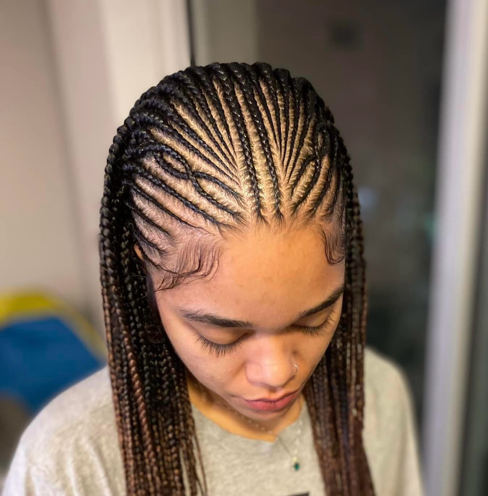 Small Knotless Fulani Braids at Dreya The Artist in Grand Prairie, TX