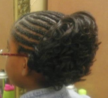 On the scalp corn row braids