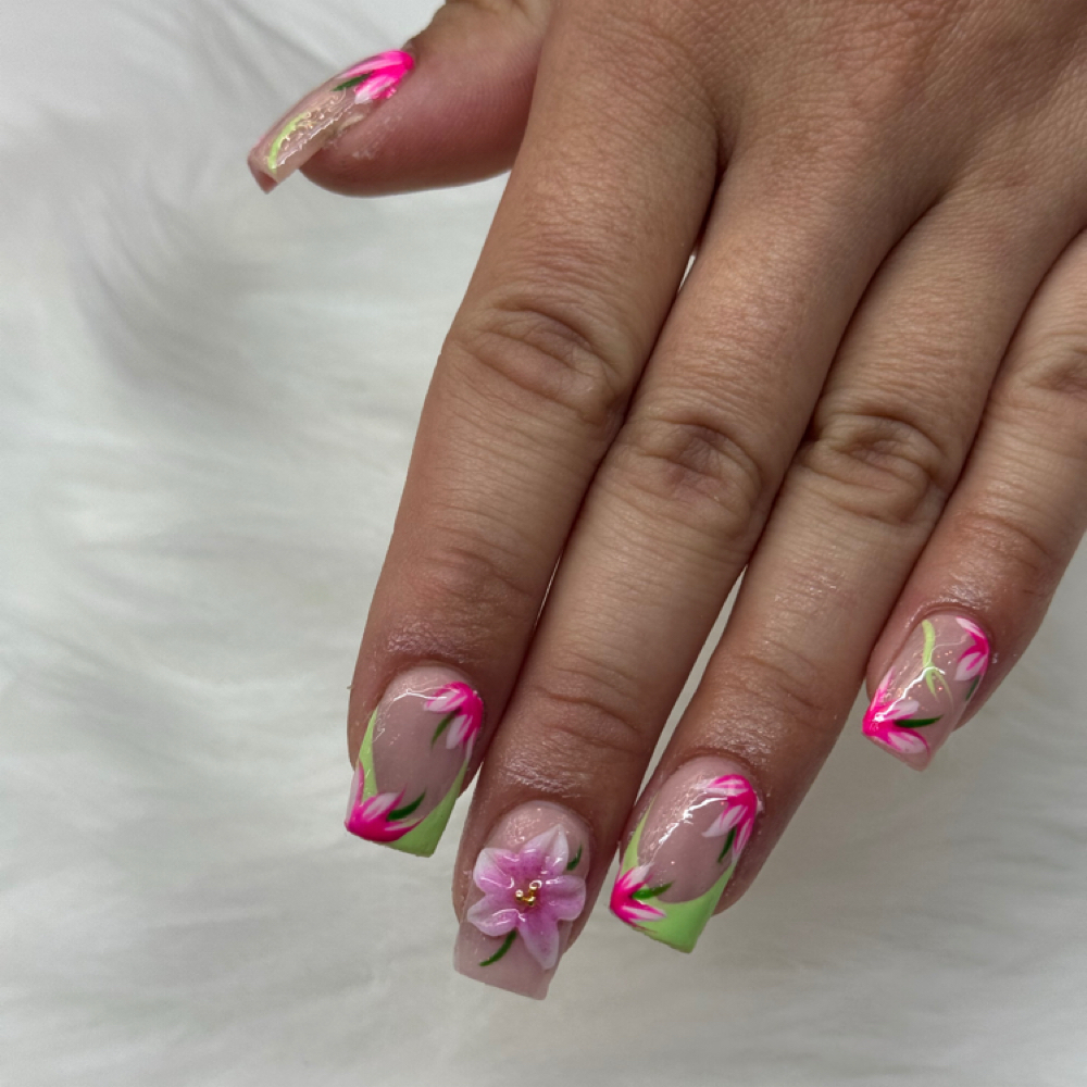 Acrylic Full Set- Short at Reyes Styles Barbershop & Salon in Salisbury, MD
