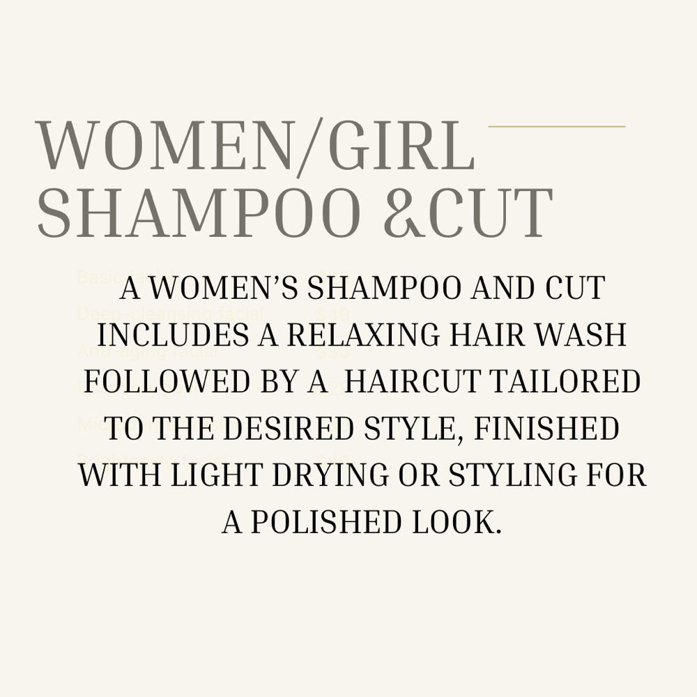 Women/Girl’s Shampoo & Cut