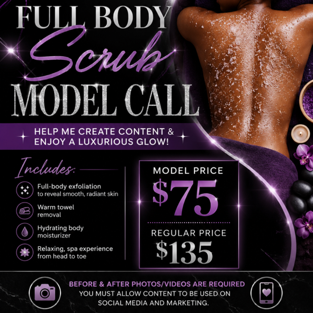 Model “Silken Escape Body Scrub” at Shay’s Peaceful Escape, LLC in San Antonio, TX