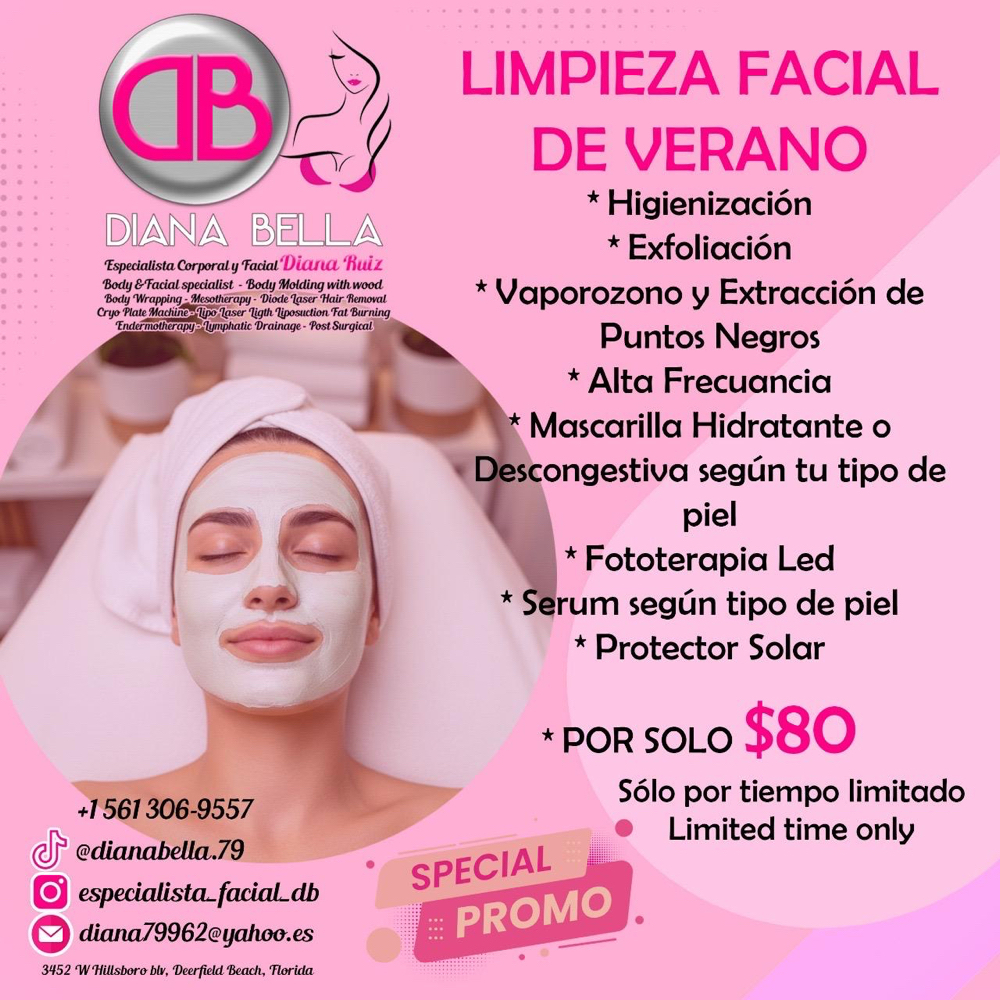 LIMPIEZA FACIAL at Diana Bella LLC in Deerfield Beach, FL