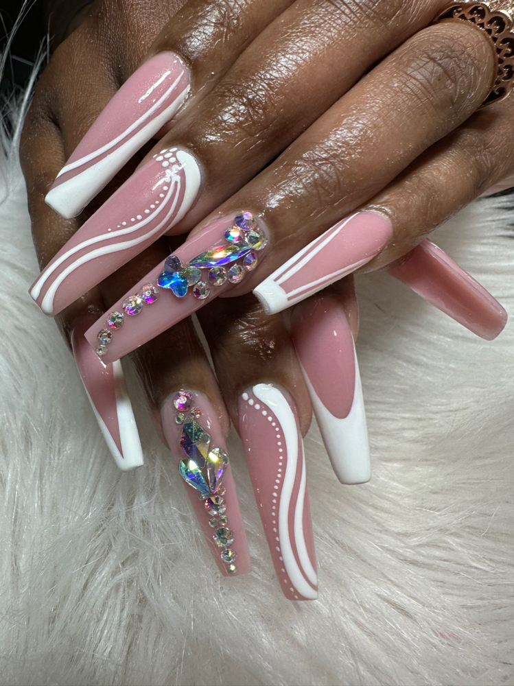 Full Set W Design All Nails at Glam Nails By Merian in Omaha, NE