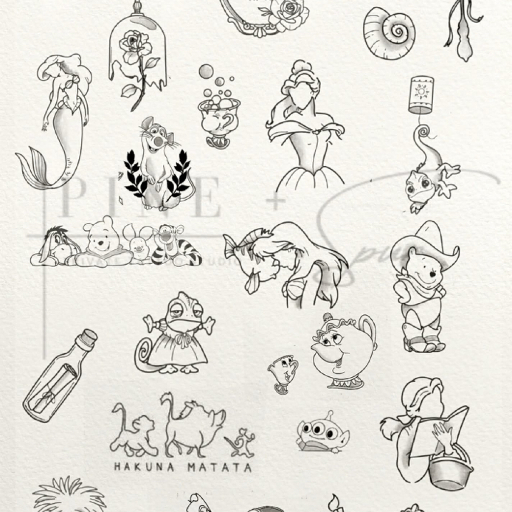 Disney Mini Flash at Pine + Spur Tattoo in Southwick, MA