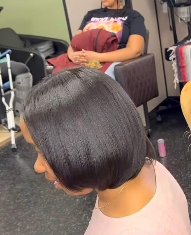 Full head relaxer at Silked Artistry in Westland, MI