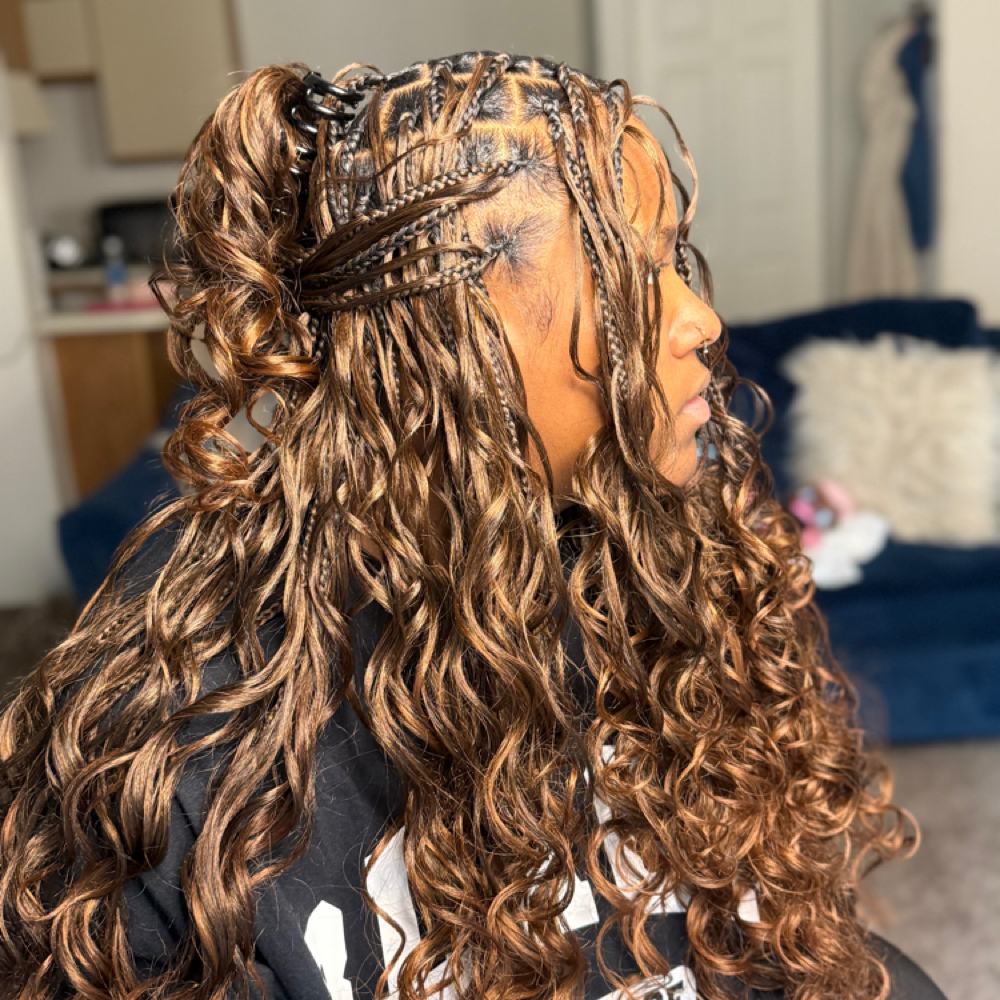 French curl braids at damia johnson in Greenville, SC