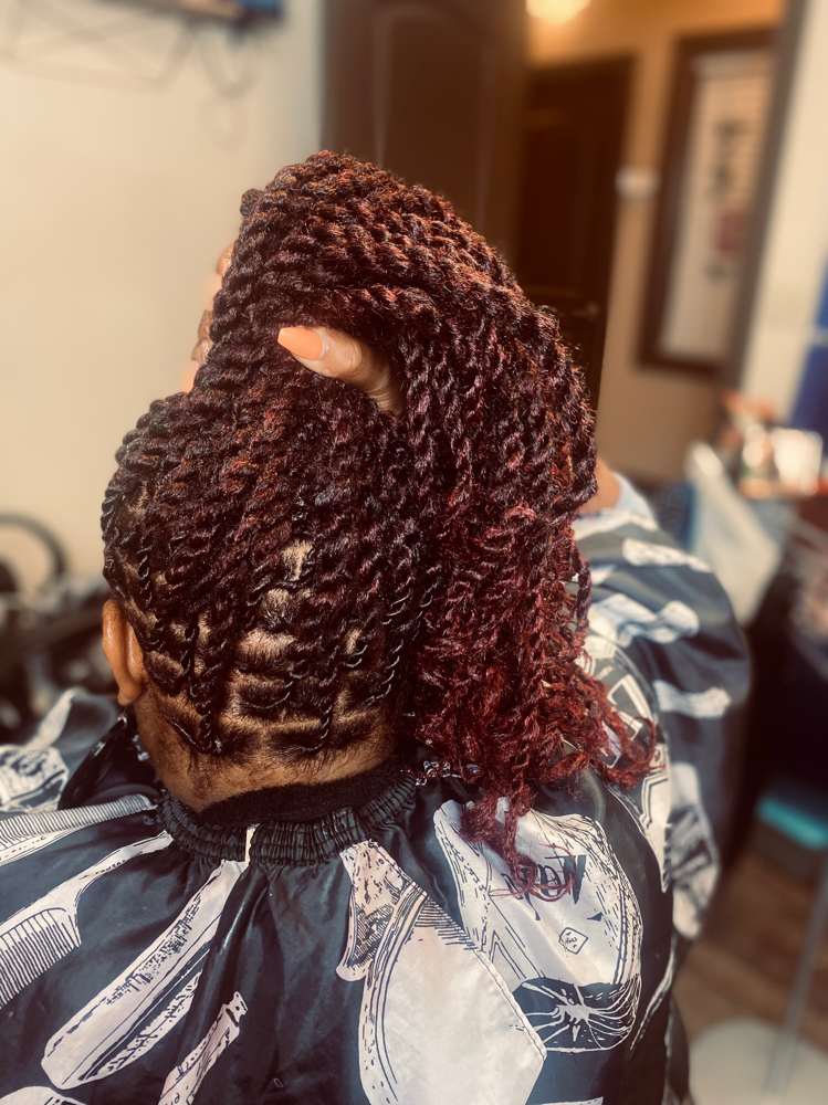 Loc retwist with added hair