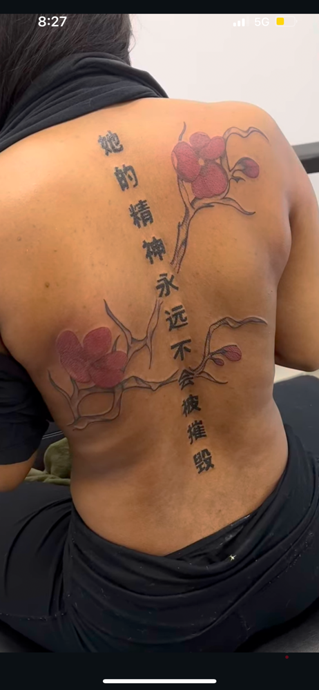 Spine Tattoo at Steph’s World of Ink in Lithonia, GA