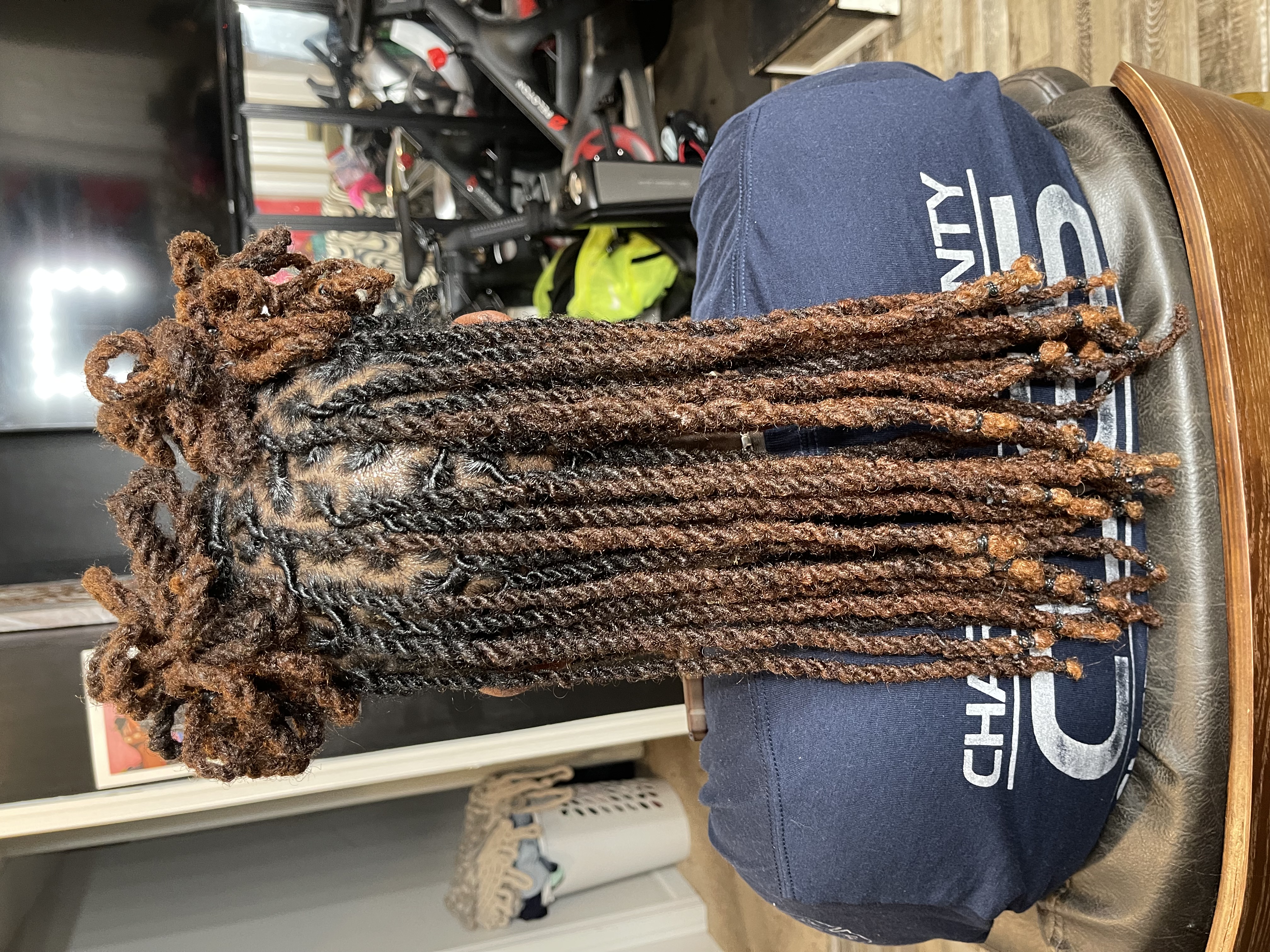 Loc Retwist w/two strands and style