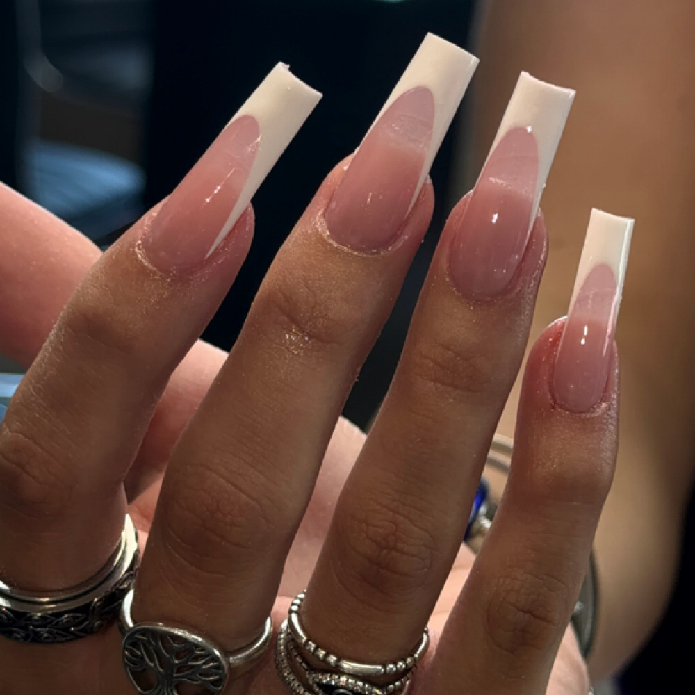 Add French Tip Design at Hudson Beauty Salon in Tampa, FL