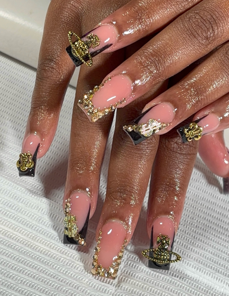 Glam French Tips at nailsbymal3iah in Americus, GA