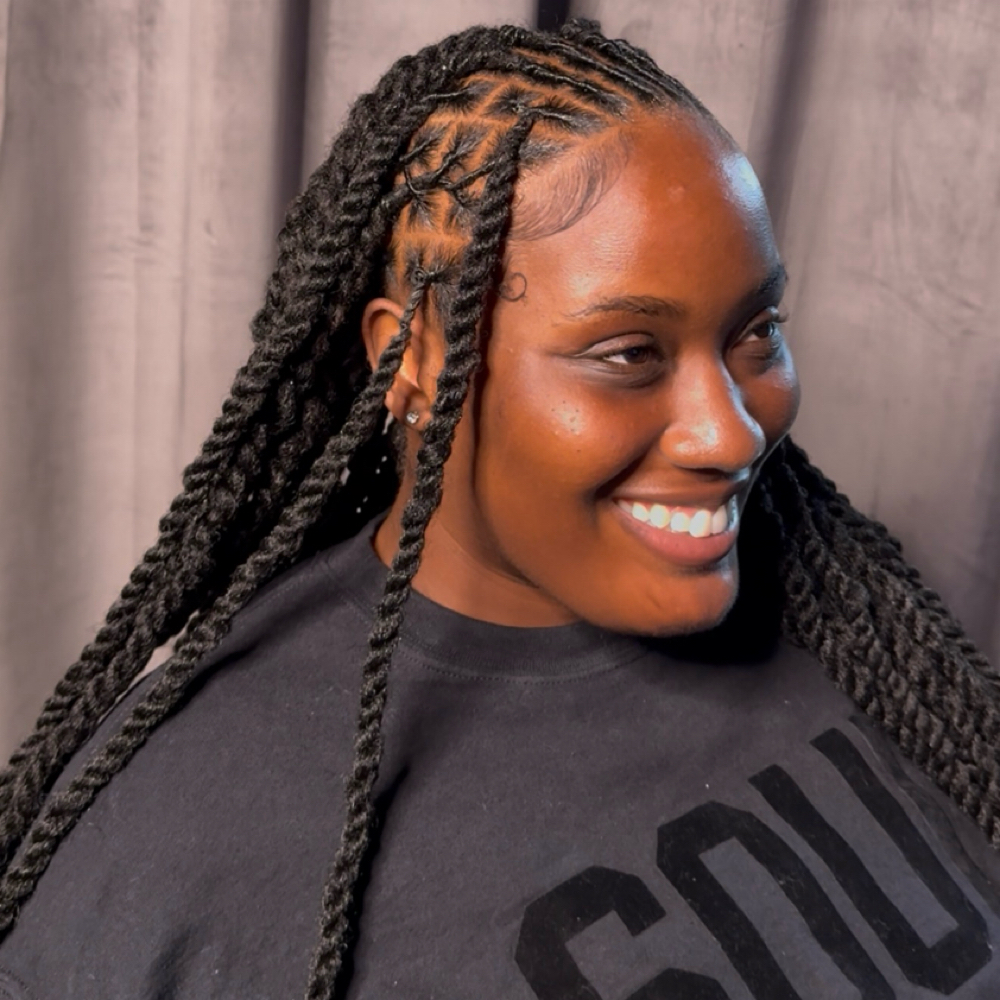 Lemonade braids + Two-Strands at HairByMykaylah in Union City, GA