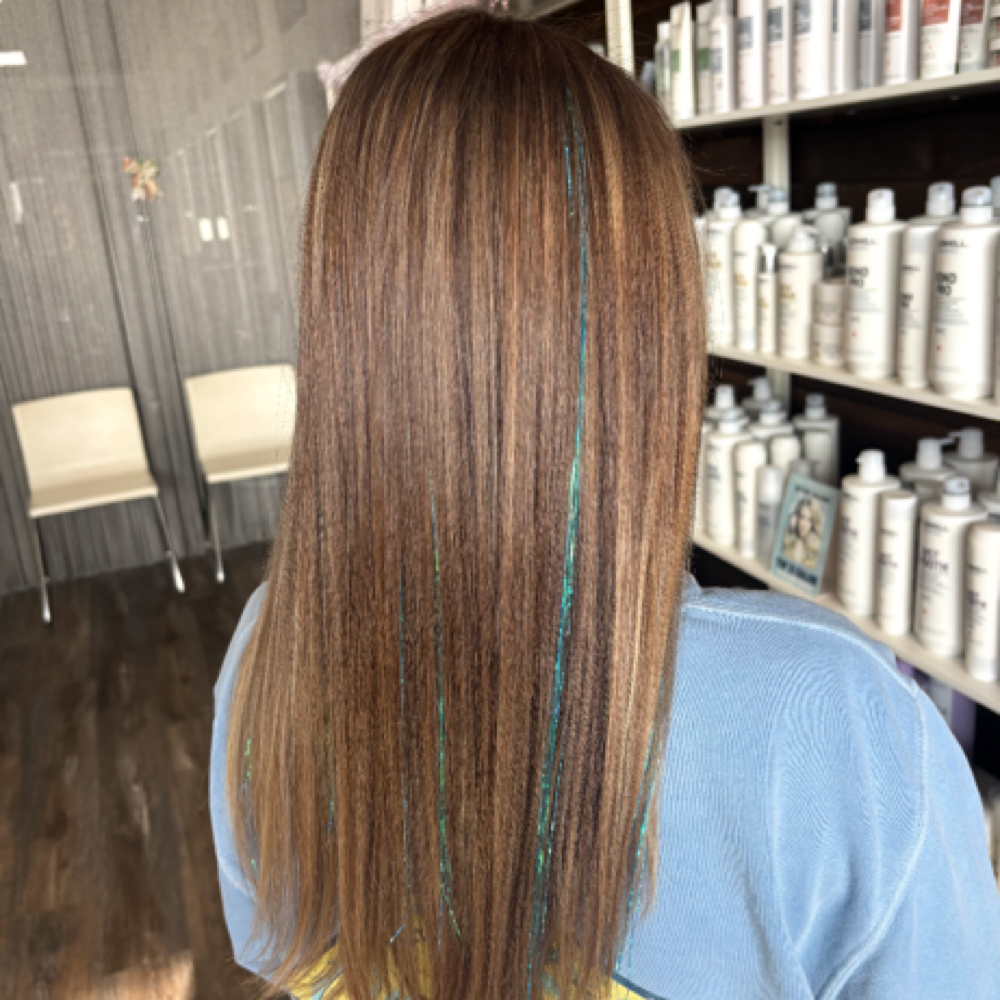 Tinsel Install at Bliss Hair Studio in Baltimore, MD