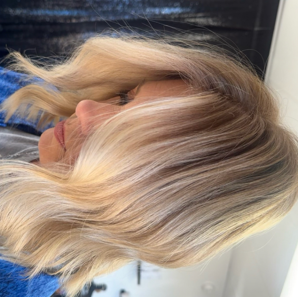 Mini Blonde Face Frame at Hair by Rylie Hyers in Weatherford, OK