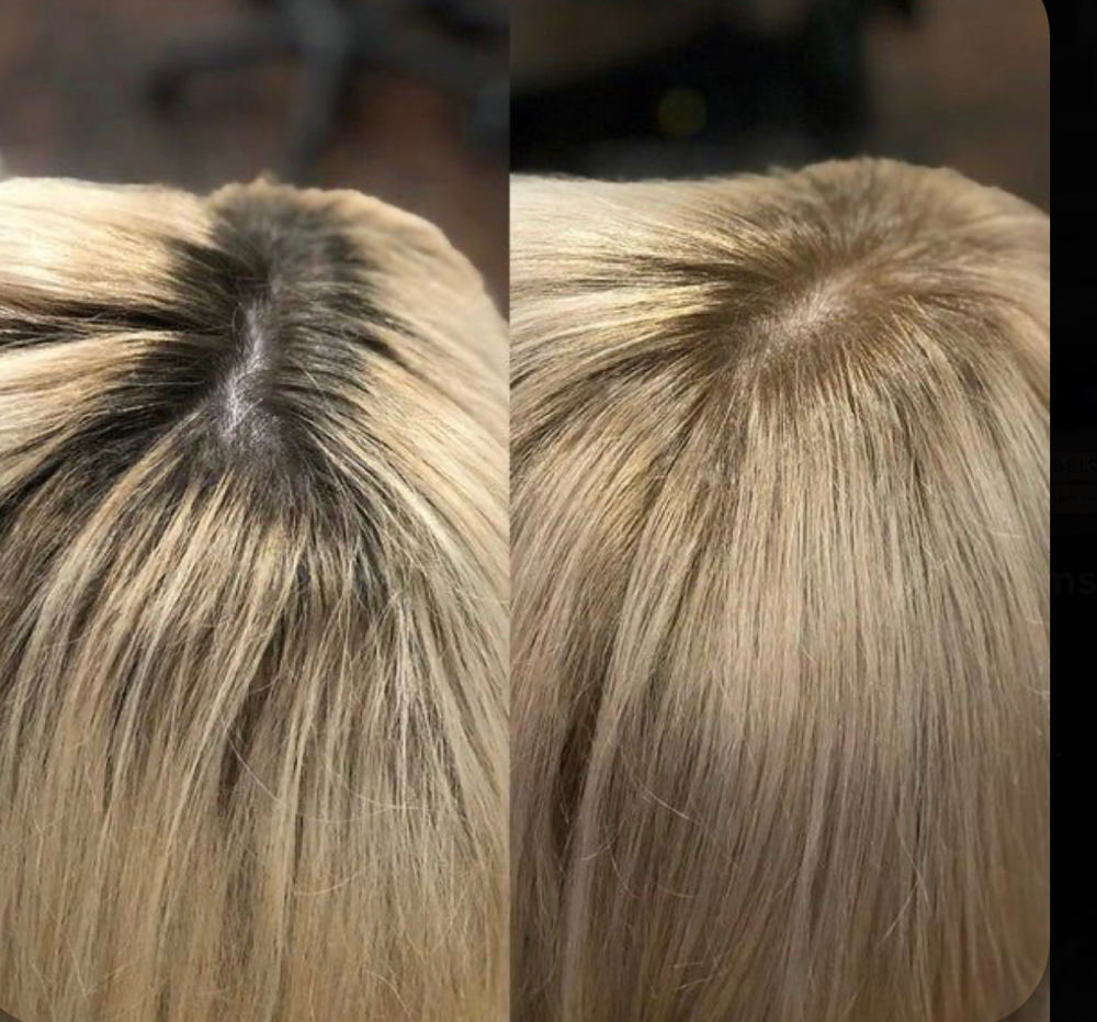 Blonde root retouch + Gloss