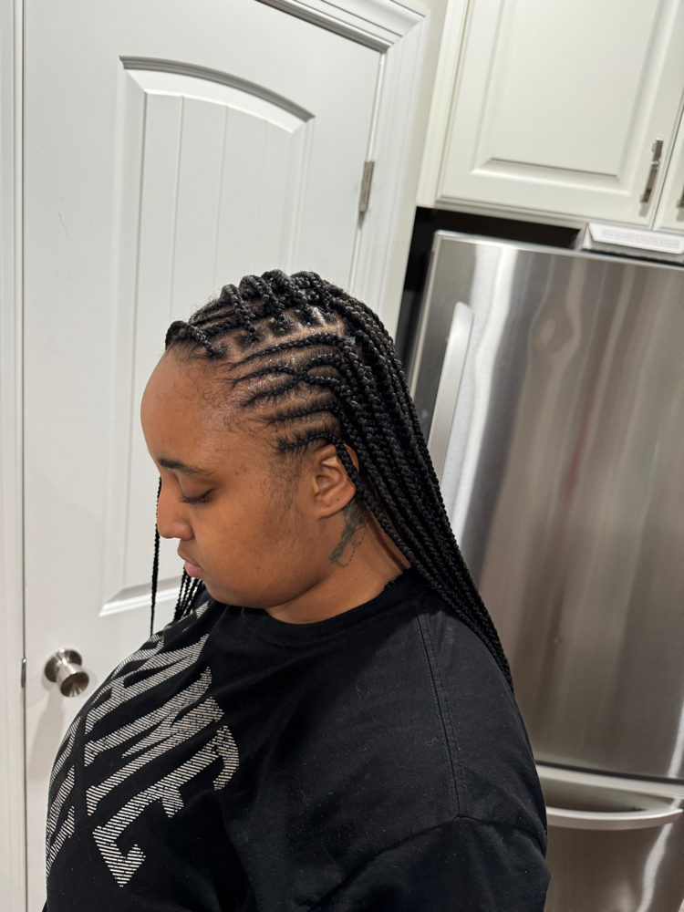 Flip Over Tribal Knotless Braids