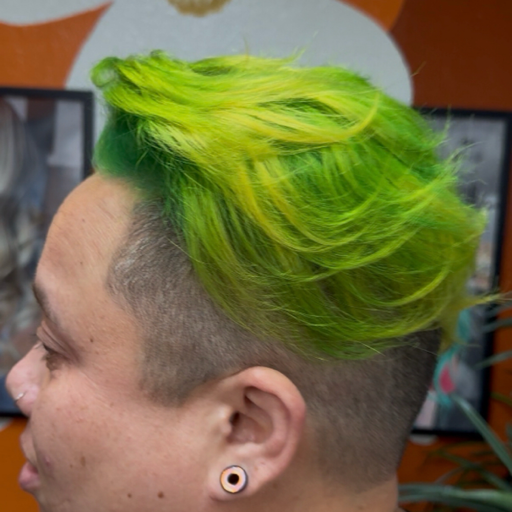 Vivid Color On Short Hair at Alicia At The Hippie Hair Room in Weatherford, TX