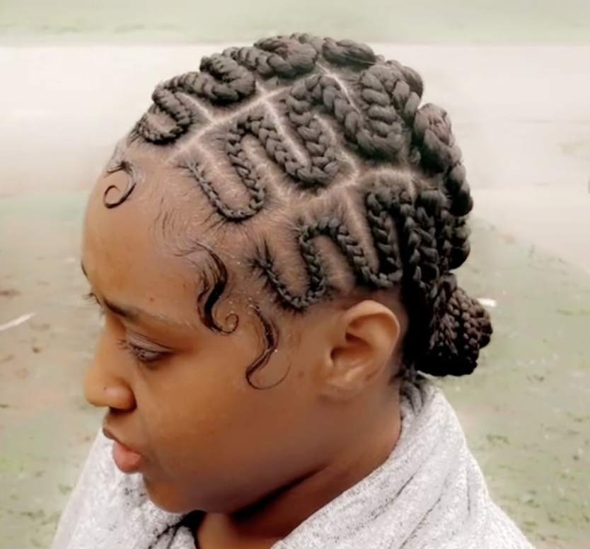 4 Zigzag Braids Into Bun