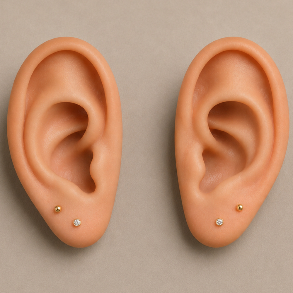 Paired Lobe Piercings at Piercing Poli’s in El Paso, TX