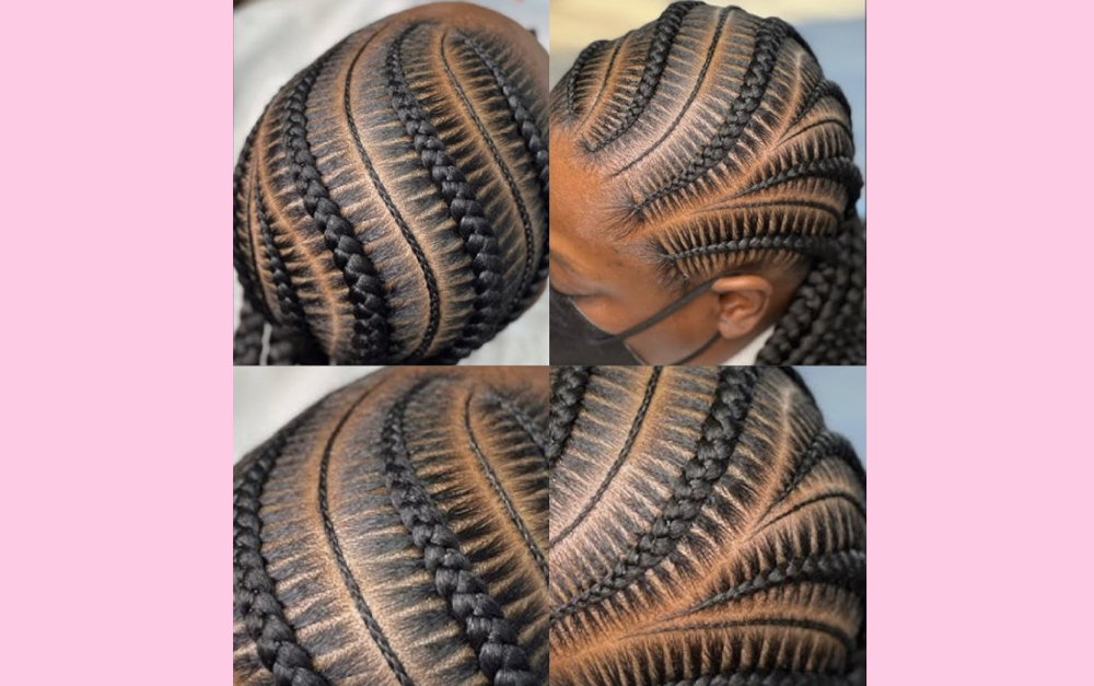 6 BIG BRAIDS, 4 SMALL BRAIDS