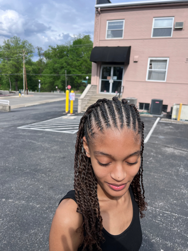 Flat Twist Infront/ Twist In Back