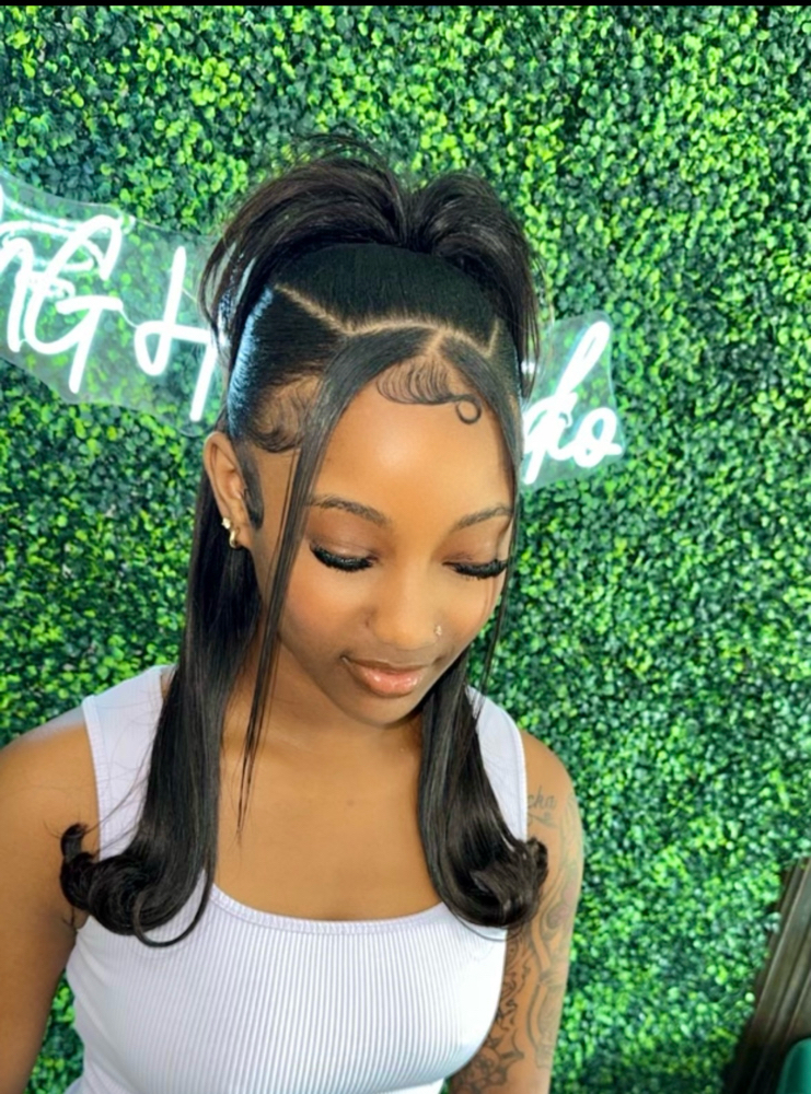 Bonded Half Up/ Down MID Ponytail