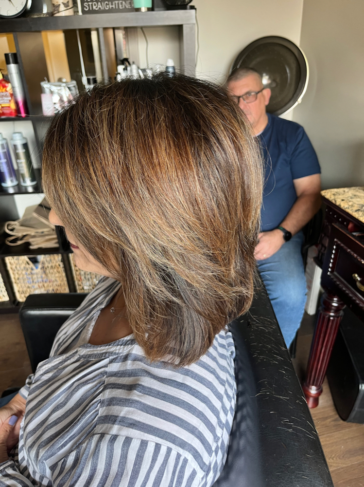 Color Between Highlights-Short Hair
